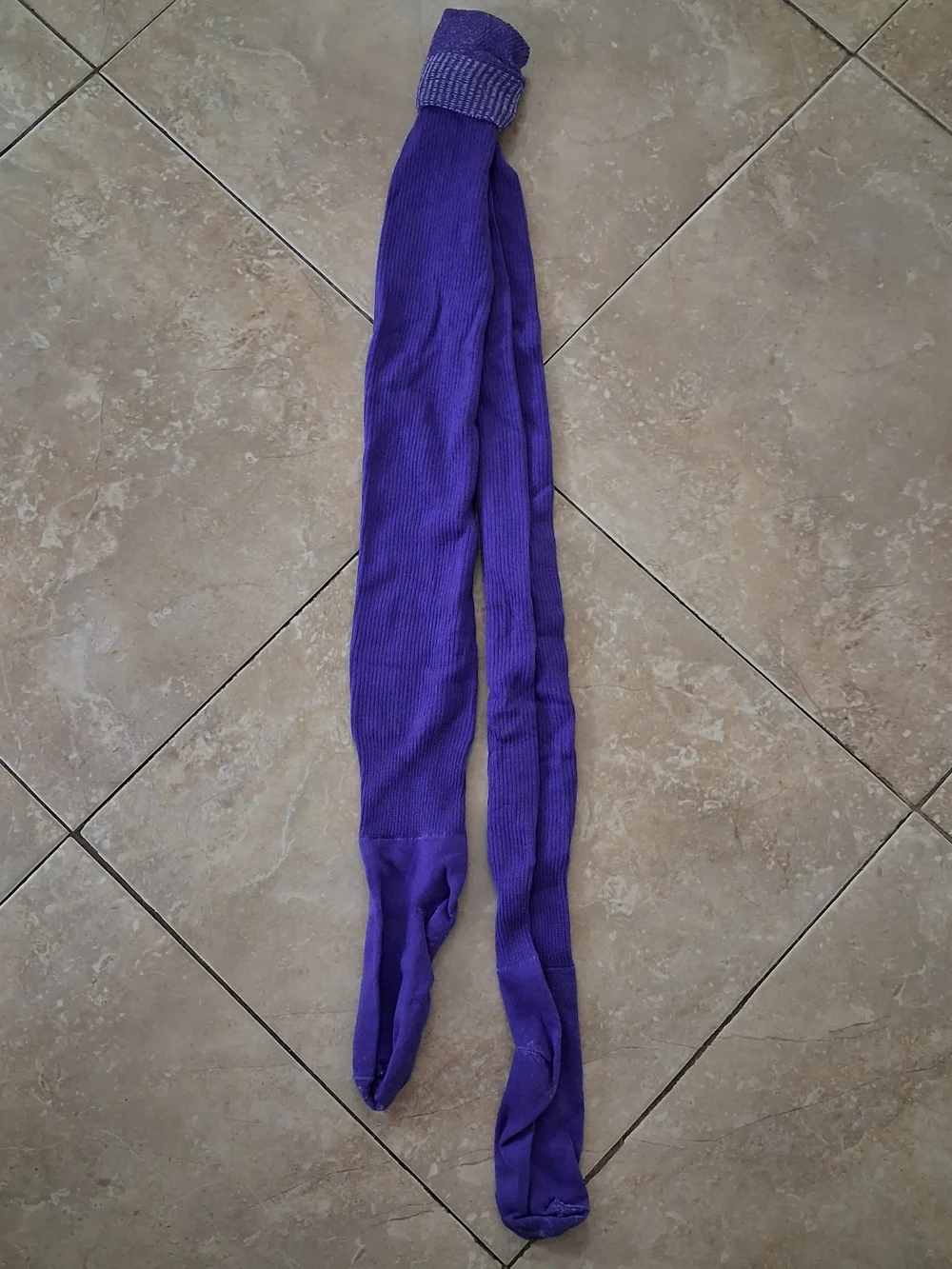 Los Angeles Apparel Deep Purple Ribbed Long Thigh Socks